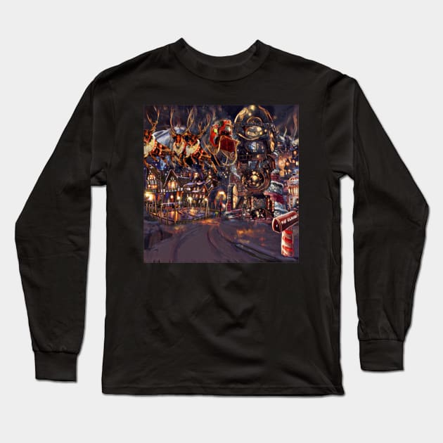 North Pole Long Sleeve T-Shirt by mursart68